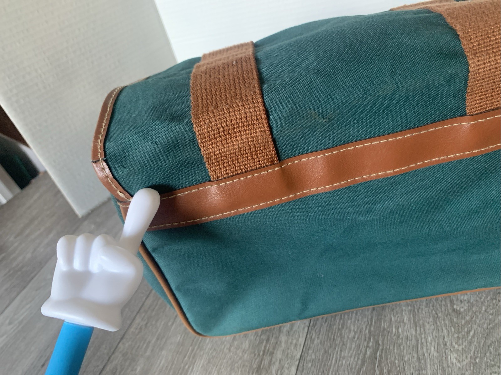 Ralph Lauren Polo Lightweight Green Canvas Shoulder Tote Carry On Bag- Cracking