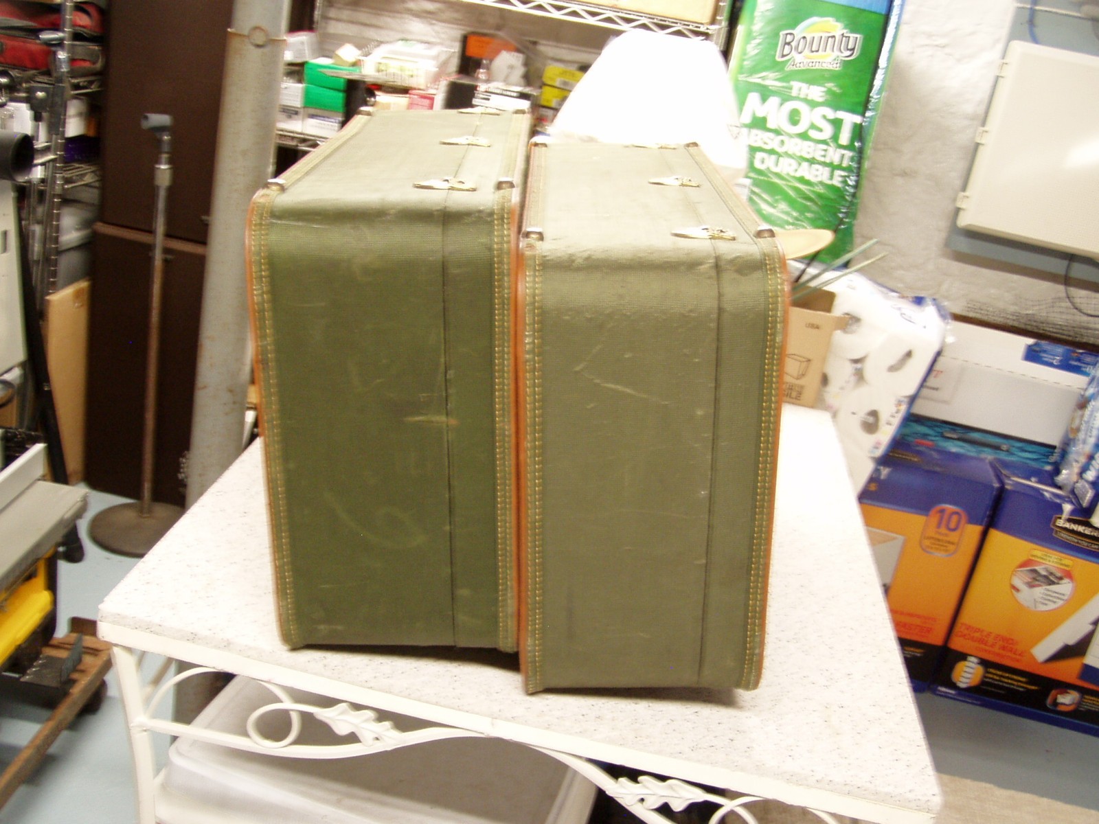 Vintage Pair Leeds Custom Luggage Suitcases Fifth Avenue, N.Y.N.Y.