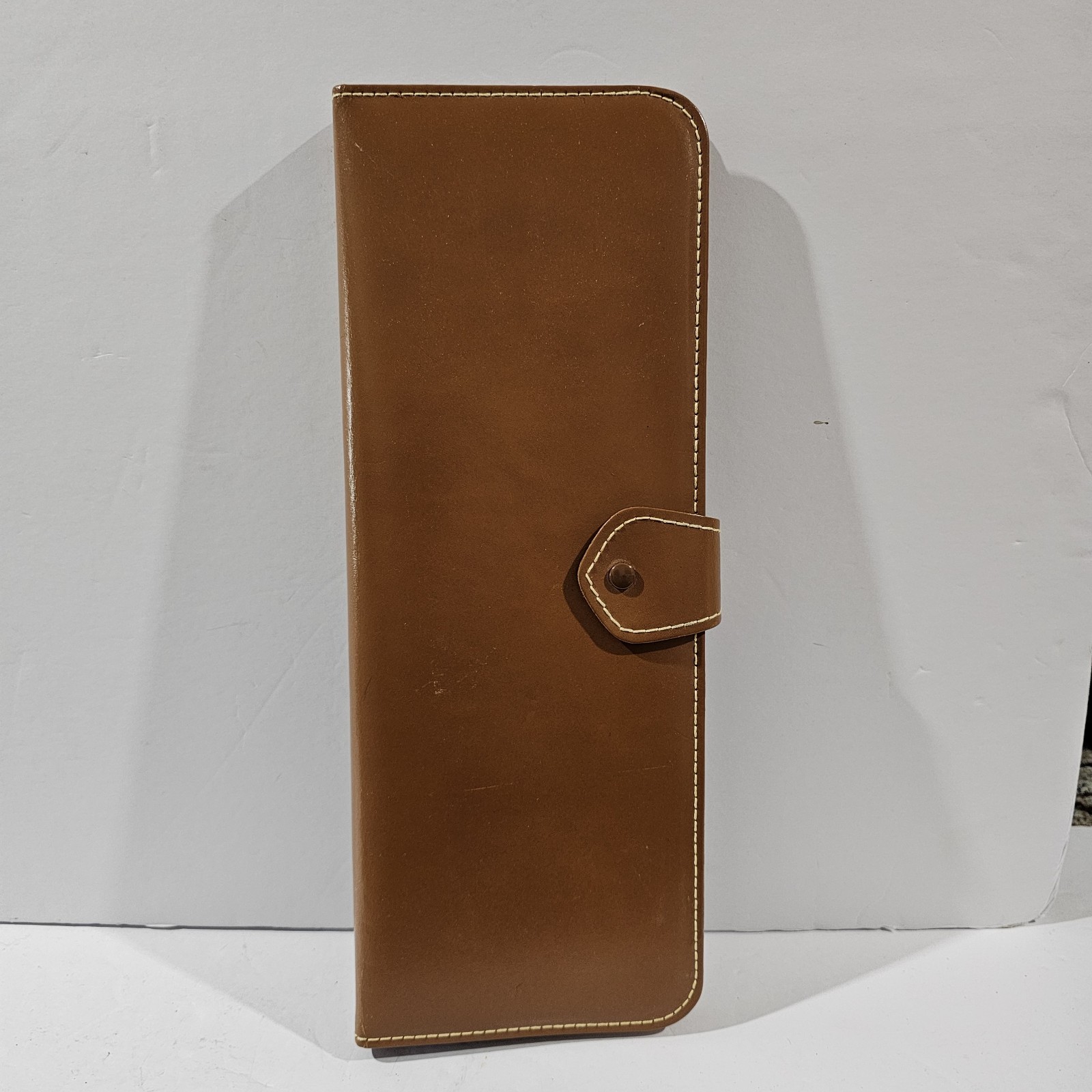 Vintage- Tie Travel Storage Case Hanging Hook Organizer Necktie- COWHIDE