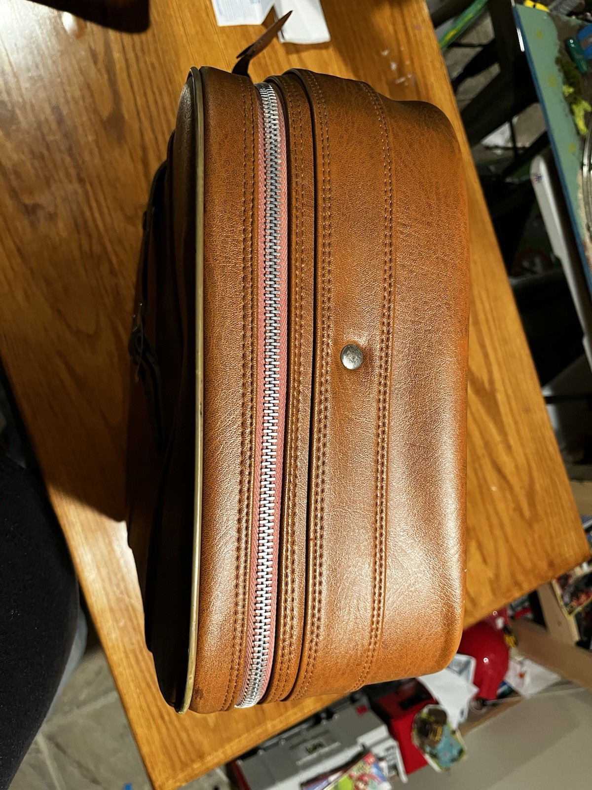 Vintage Meridian Suitcase Brown Textured With Buckle and Handle In Great Shape