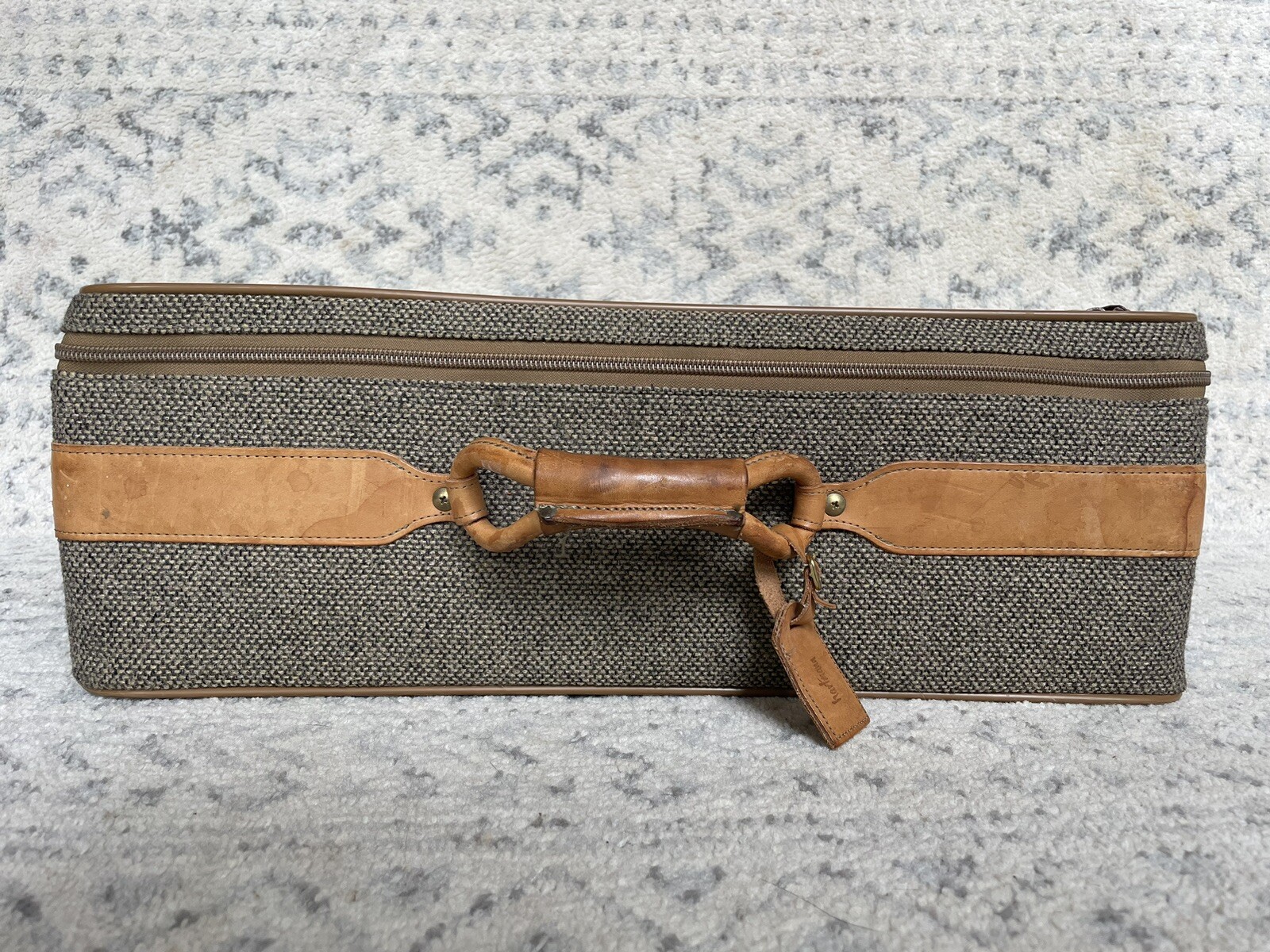 Hartmann Tweed Leather Suitcase Luggage Travel Bag 24x18x8.5 With Duffle Bag