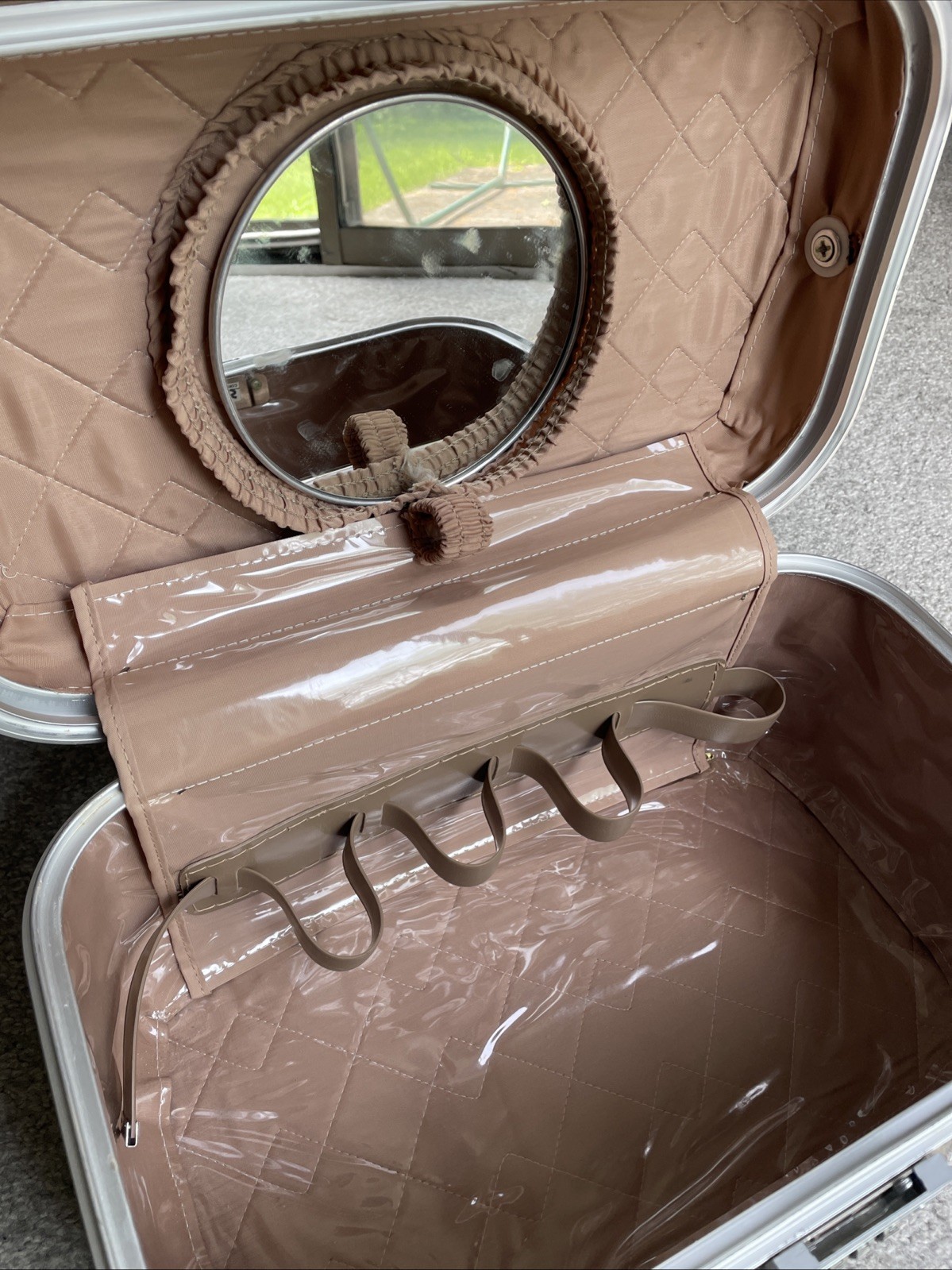 Vintage 60s Train Case Skyway Travel Retro 1960s Tweed Makeup Luggage Combo Lock