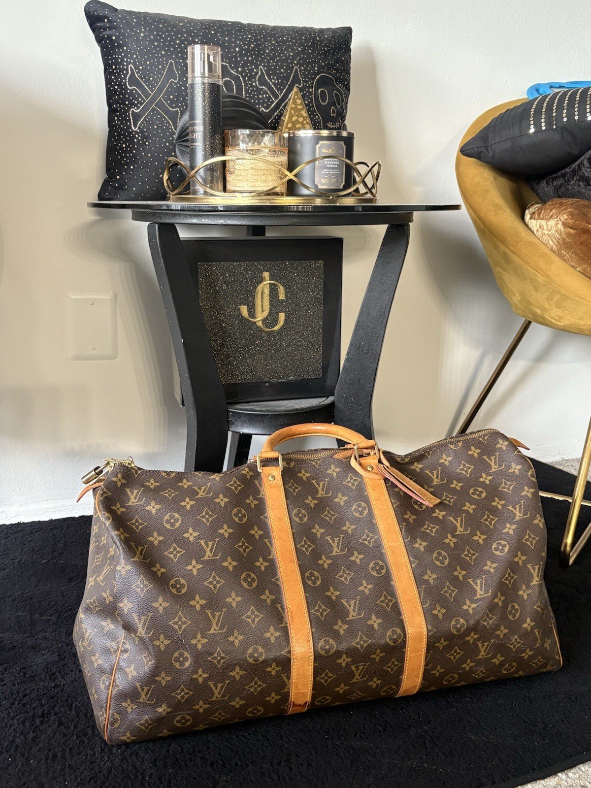 Louis Vuitton M41424 Monogram Keepall55 Travel Bag Boston Duffle, Canvas, Brown