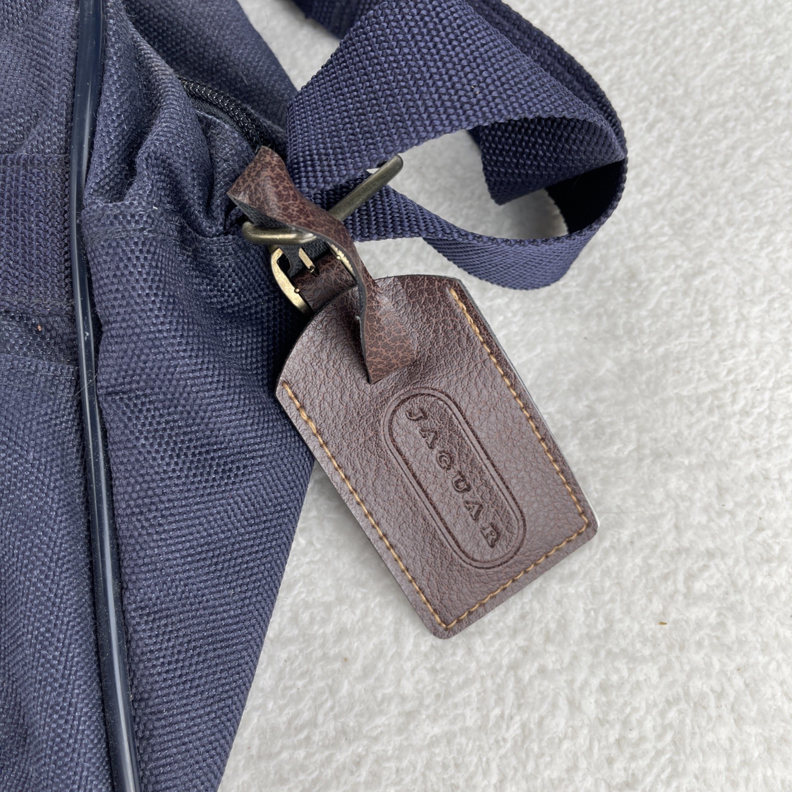 Vintage Jaguar Car JCPenny Travel Shoulder Strap Bag Tote Breifcase Pack Blue
