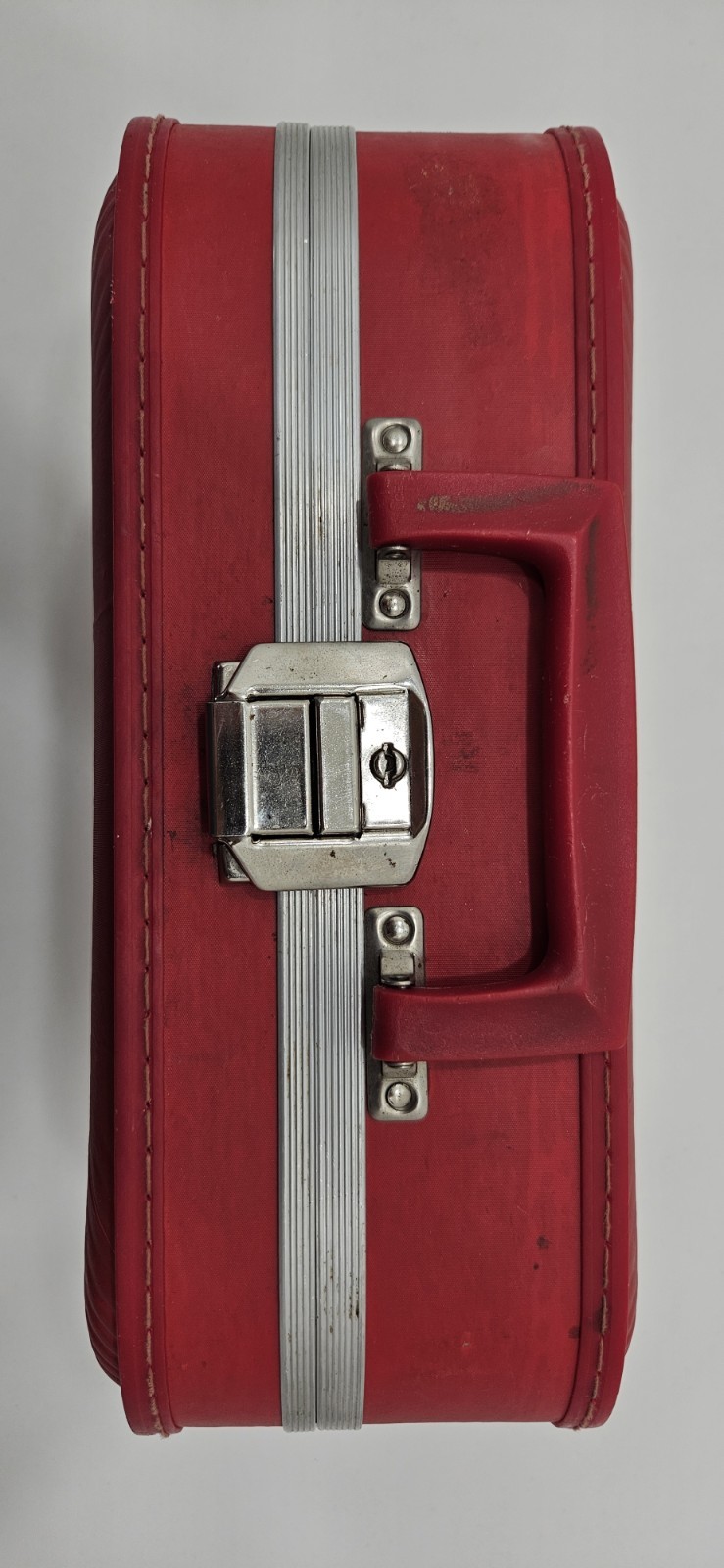Vintage Trojan Luggage Co. Going To Grandma’s Suitcase Girl Red With Red Lining