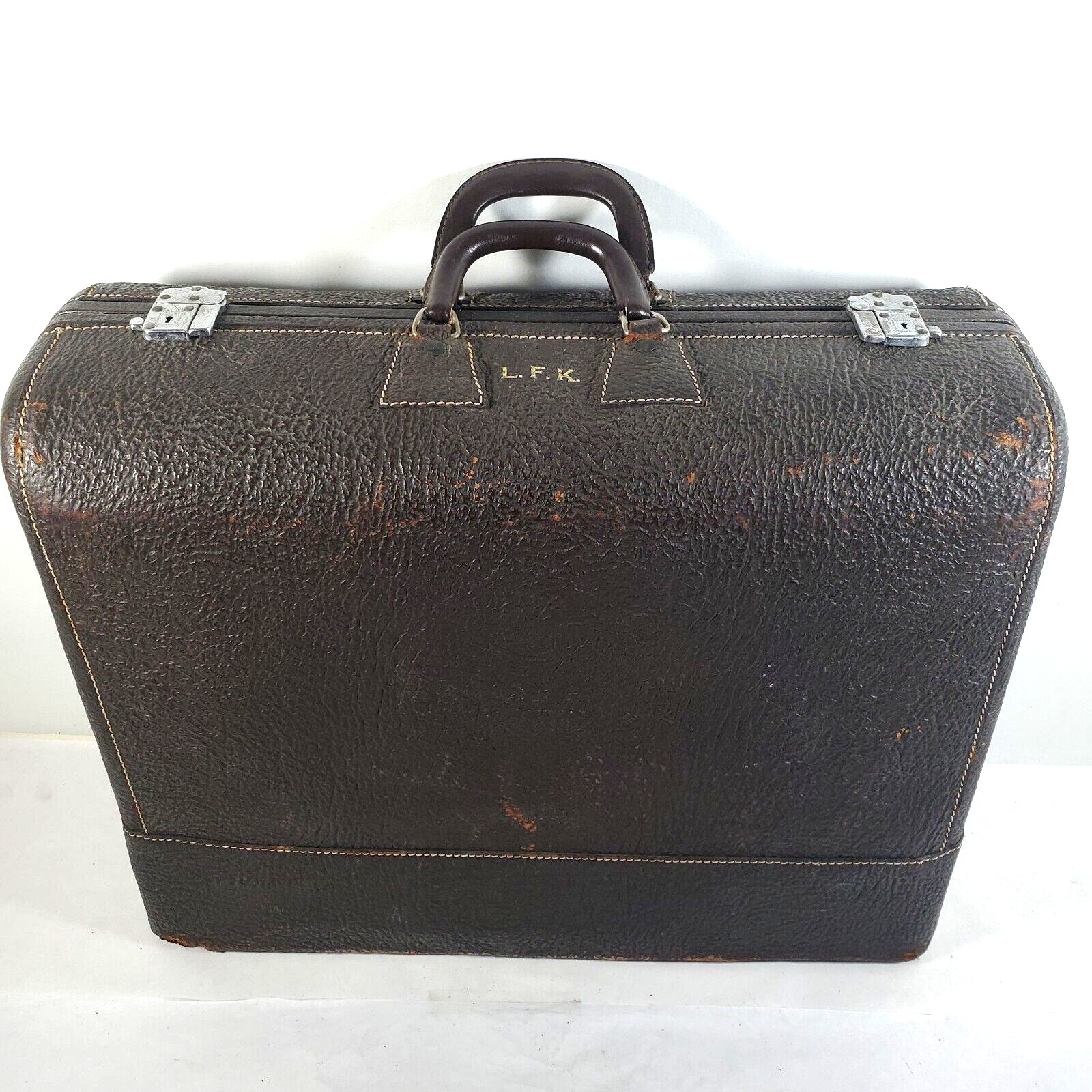 Vintage The Colonel Textured Hard Case Suitcase 24 x 17 x 8 Brown