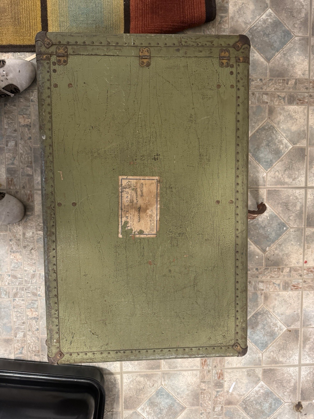 vintage luggage 1900 Hanging Section Very Nice
