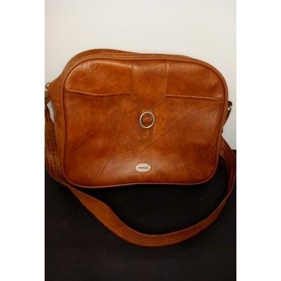 VTG Seward Luggage Brown Leather shoulder bag made In U.S.A