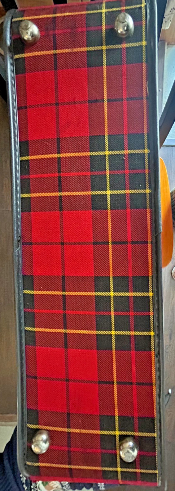 Grasshopper Suitcase Red Black Yellow Tartan Plaid Zip Luggage 23″ x 17.5″x 5″
