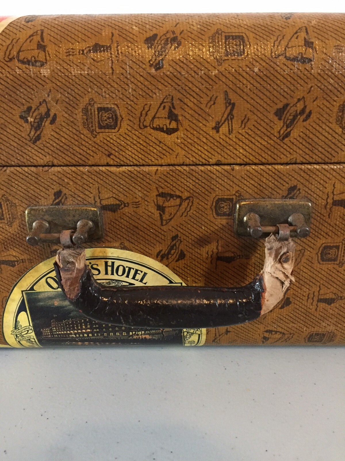 Vintage Luggage with Travel & Hotel Decals & Stickers, Great for Interior Design