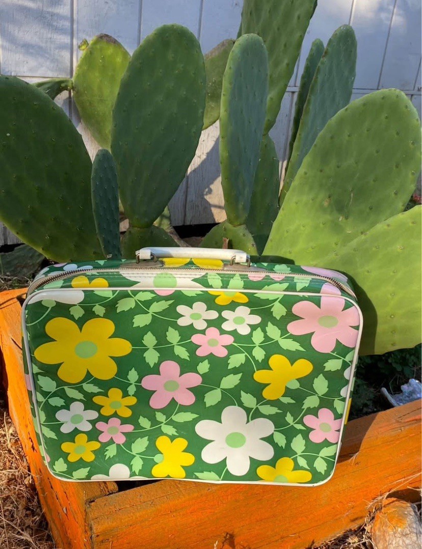 1970s Flower Power Vinyl Suitcase
