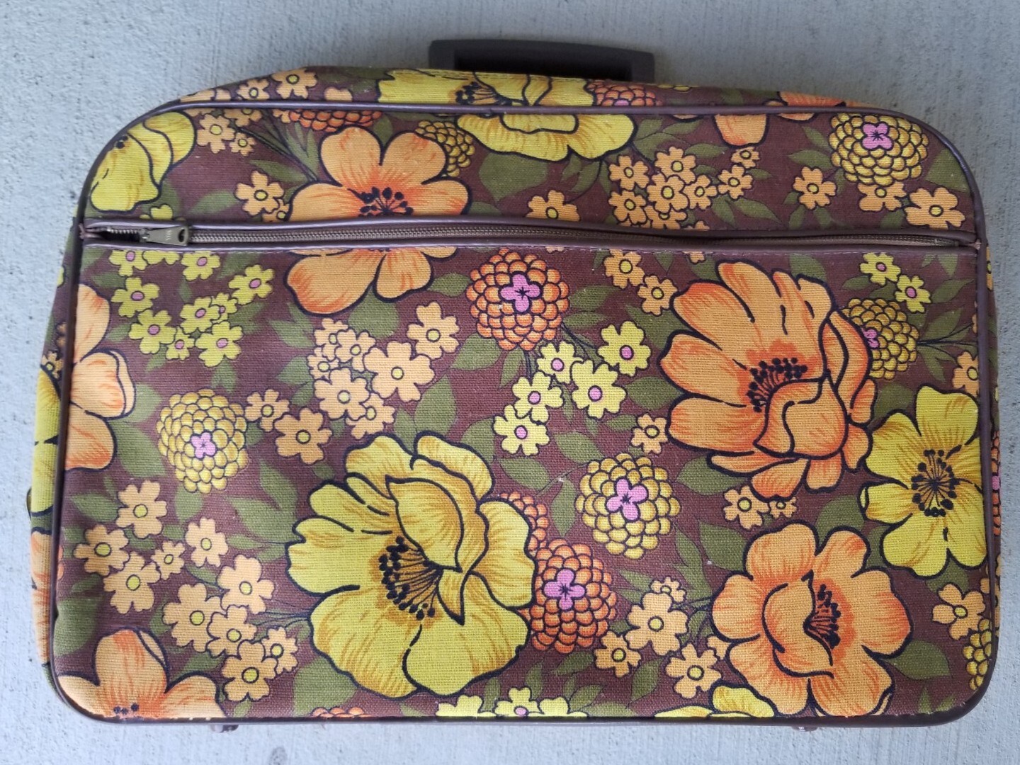 Vintage! 1960’s Made in Japan FLORAL Unbranded Overnight Carry-on Hand Luggage