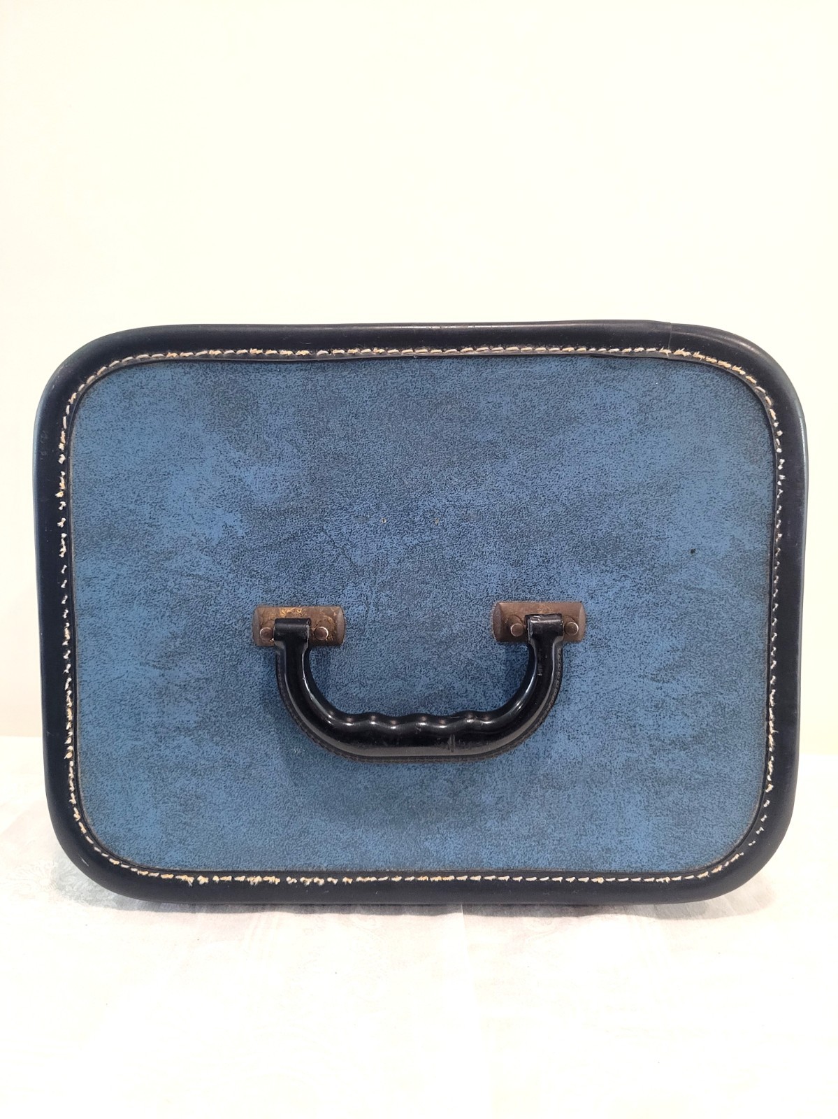 VINTAGE TRAIN CASE DENIM BLUE 1950s US TRUNK COMPANY