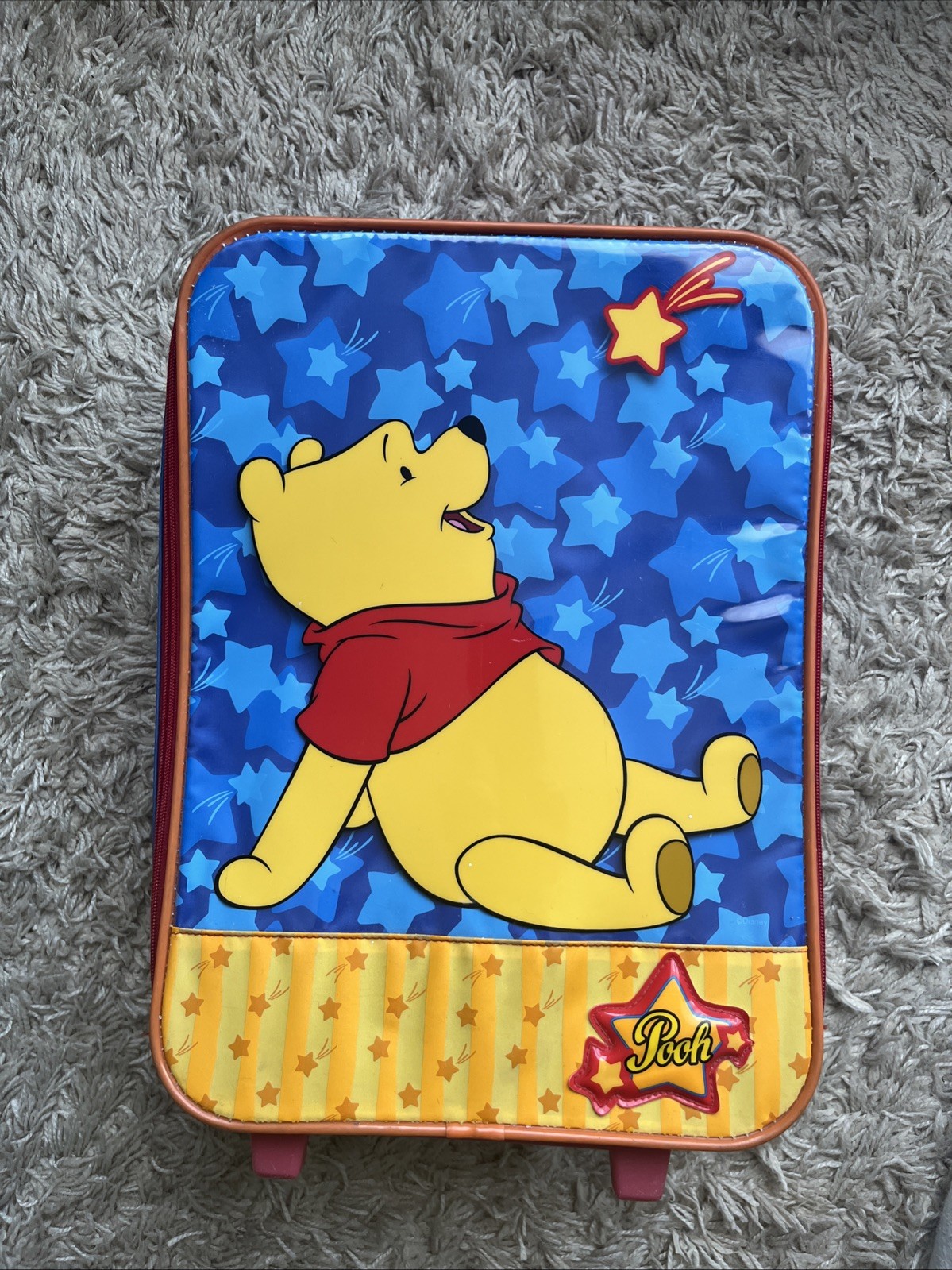 Rare Vintage 90’s Pyramid Disney Winnie The Pooh 15” Rolling Luggage Suitcase