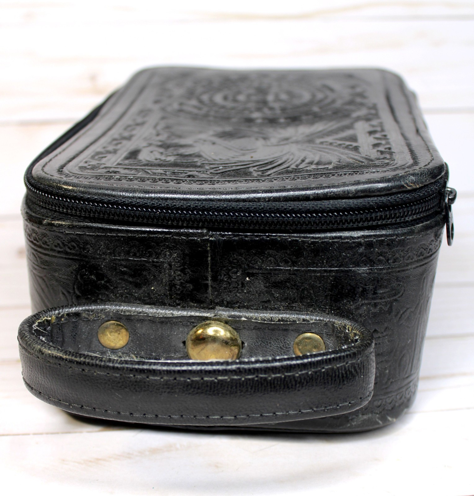 Vintage Pymsa/Dymsa Mexican Hand-Tooled Sheep Leather Travel Bag