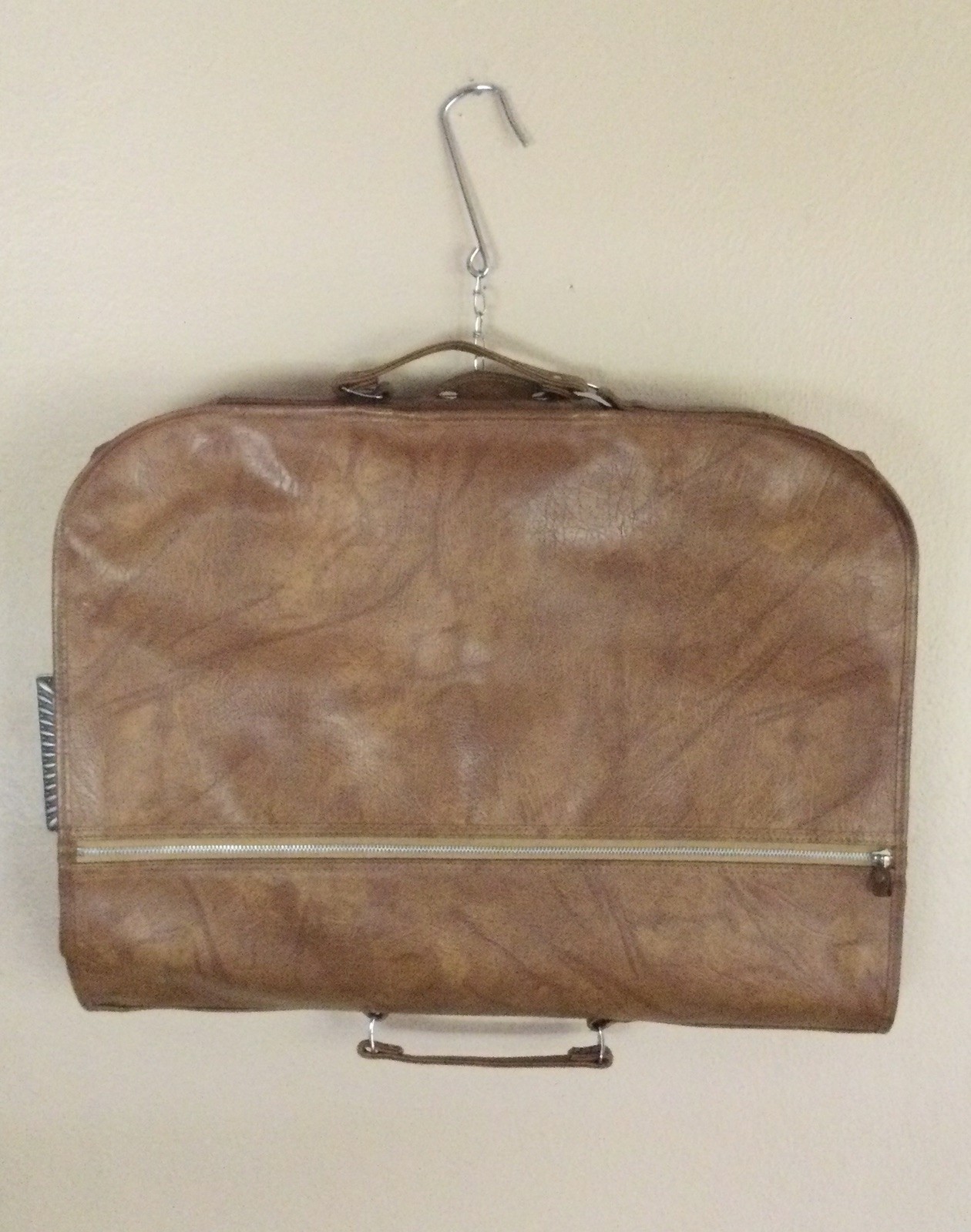 Vintage American Tourister Travel Brown Suit Cover Faux Leather