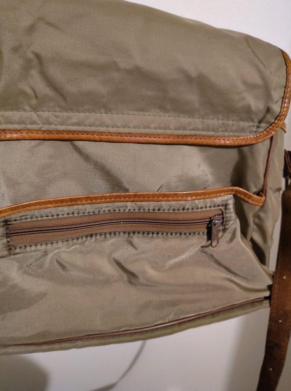Vintage Hartman Luggage Messenger Bag , Nylon With Leather Trim