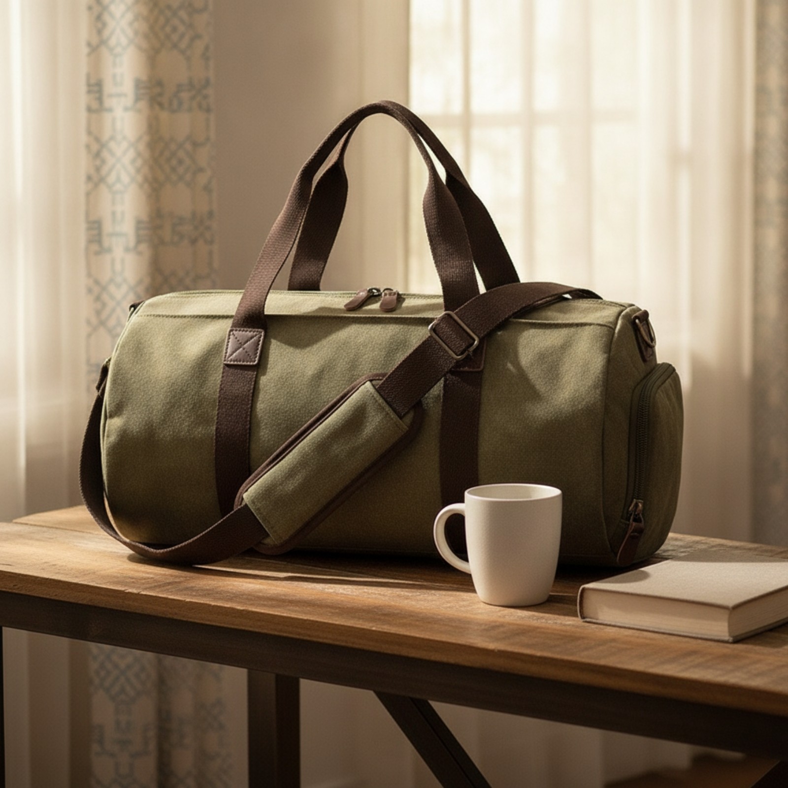 Travel Duffel with Lateral Pocket Detachable for Weekend Short Trips