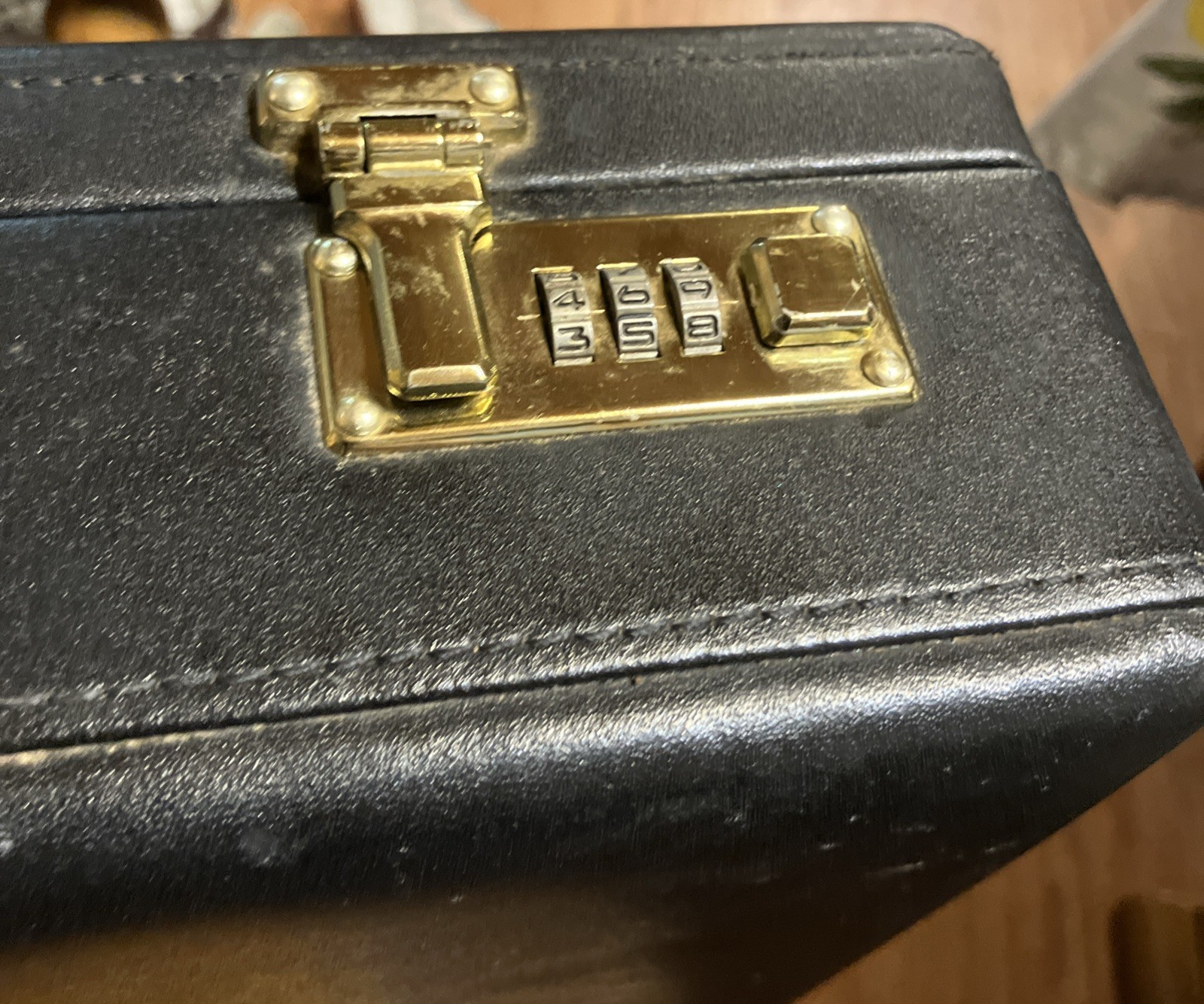 Vintage Jaguar Briefcase Hard Shell Black Leather/Faux Leather Material w/combo