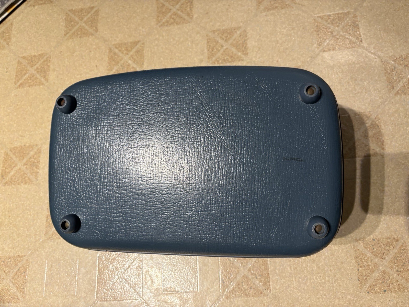Maximillian train/ Cosmetic Case Blue Hard Shell With Pink Fabric