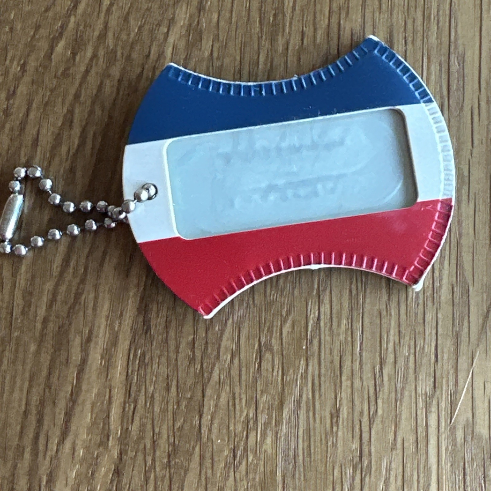 AMERICAN TOURISTER BAGGAGE TAG RED WHITE AND BLUE VINTAGE