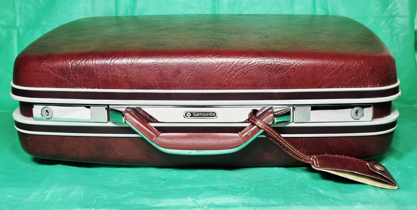 ***Vintage Samsonite Silhouette II Hard Shell Suitcase Brown MCM Luggage -No Key