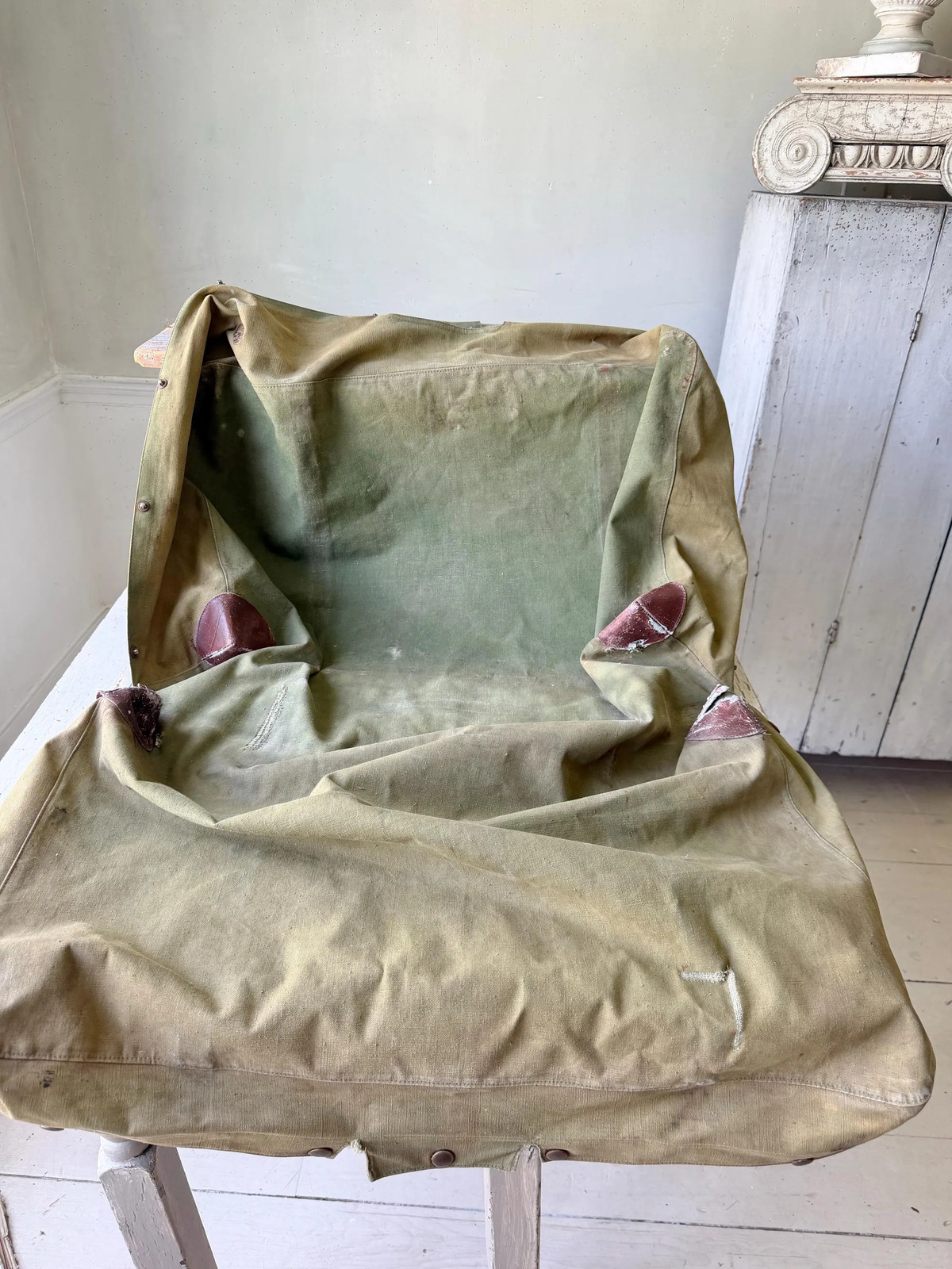 RARE Vintage French Leather Suitcase General Jacques Humbert Luggage WWII Milit