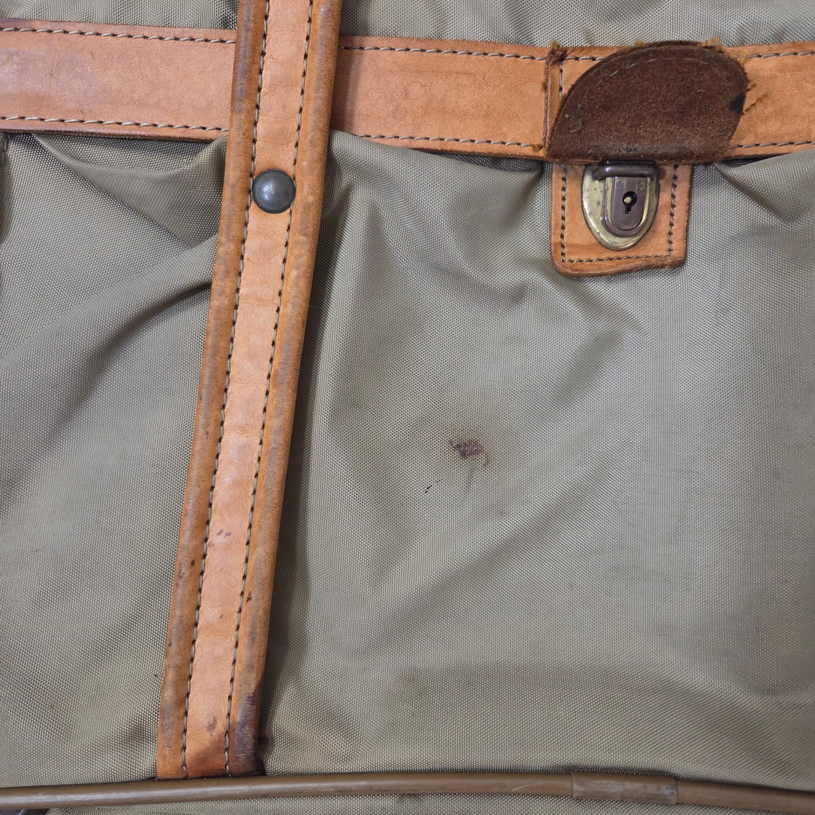 Vintage Hartmann Luggage Canvas Leather Weekender Travel Bag Carry On USA