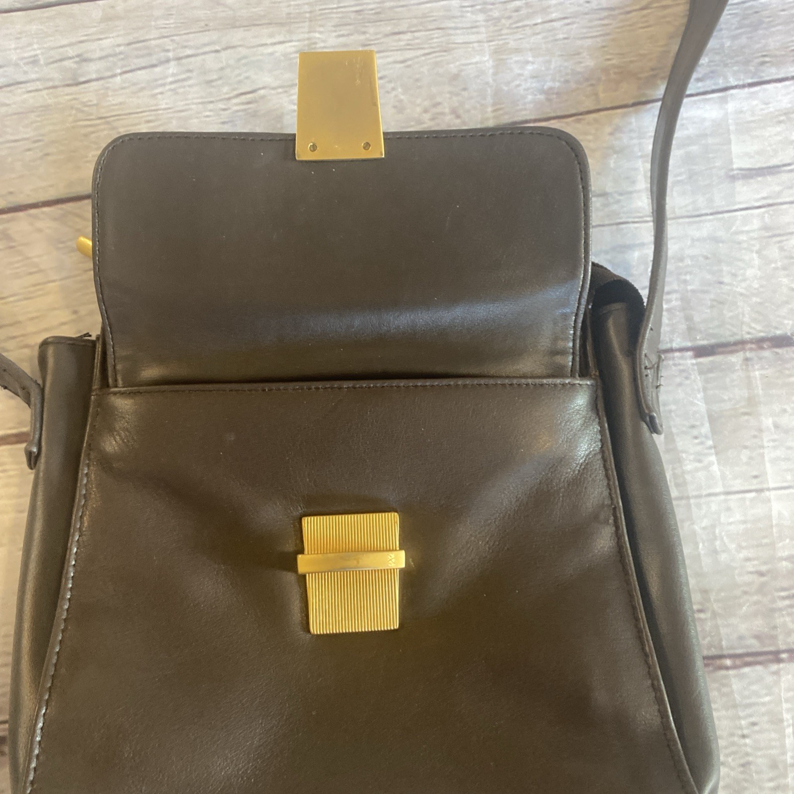 Vintage Samsonite Crossbody Bag Travel Unisex Locking Zipper Brown Buckle Lined