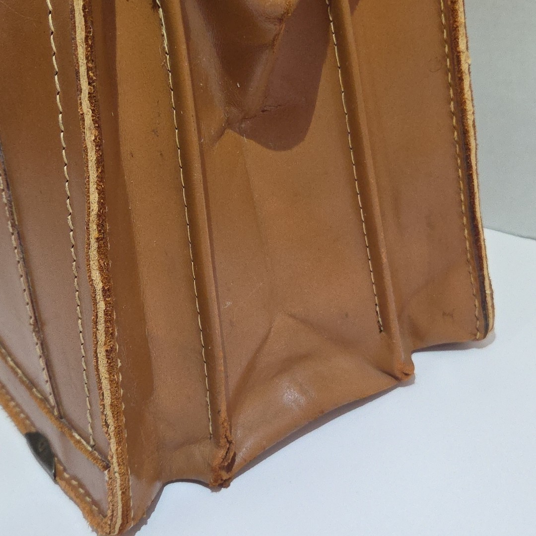 Vintage Leather Satchel Briefcase JC Higgins Brown Doctor Bag Attache Case
