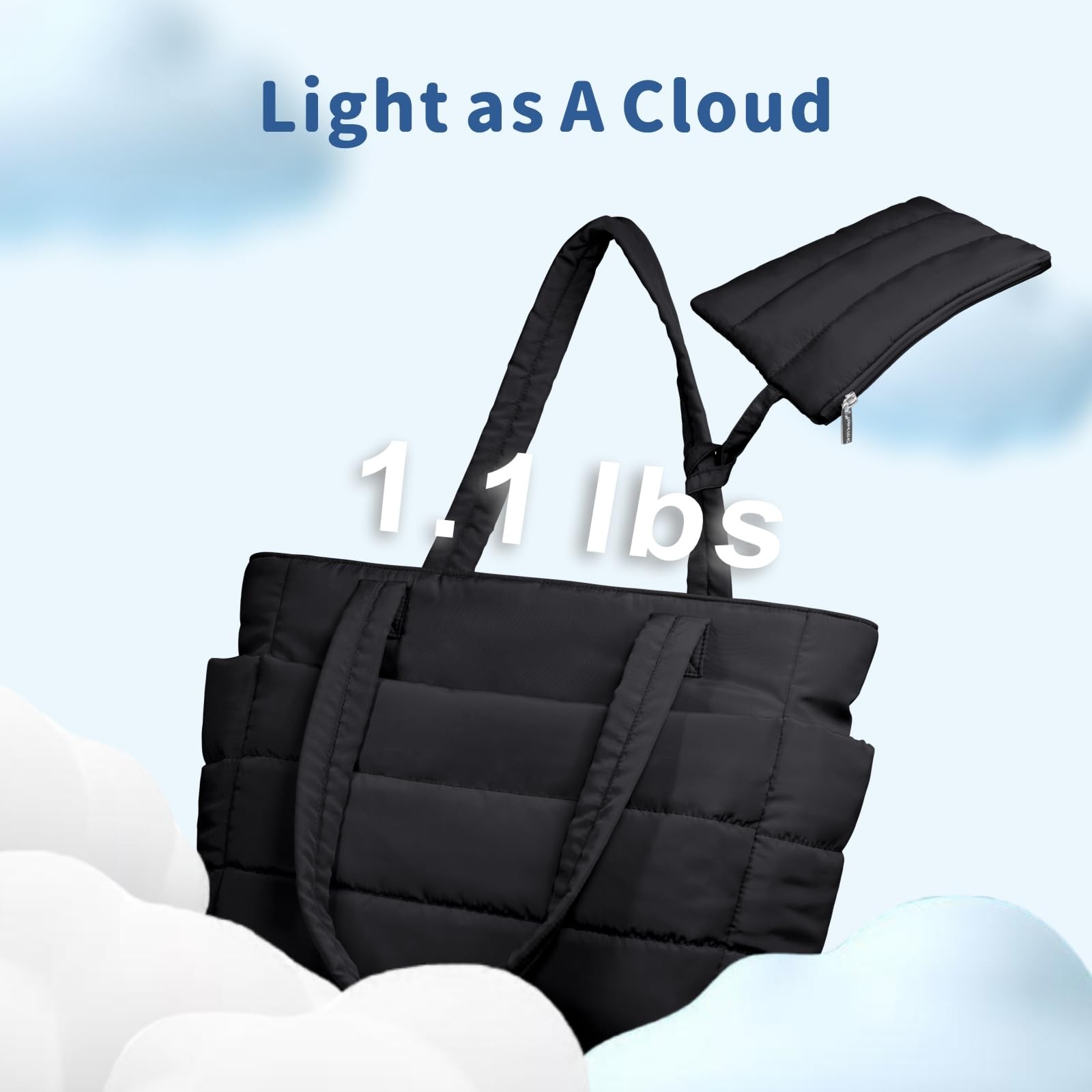 Topdesign Puffer Tote Bag For Women Lightweight Puffy Handbag Compartments