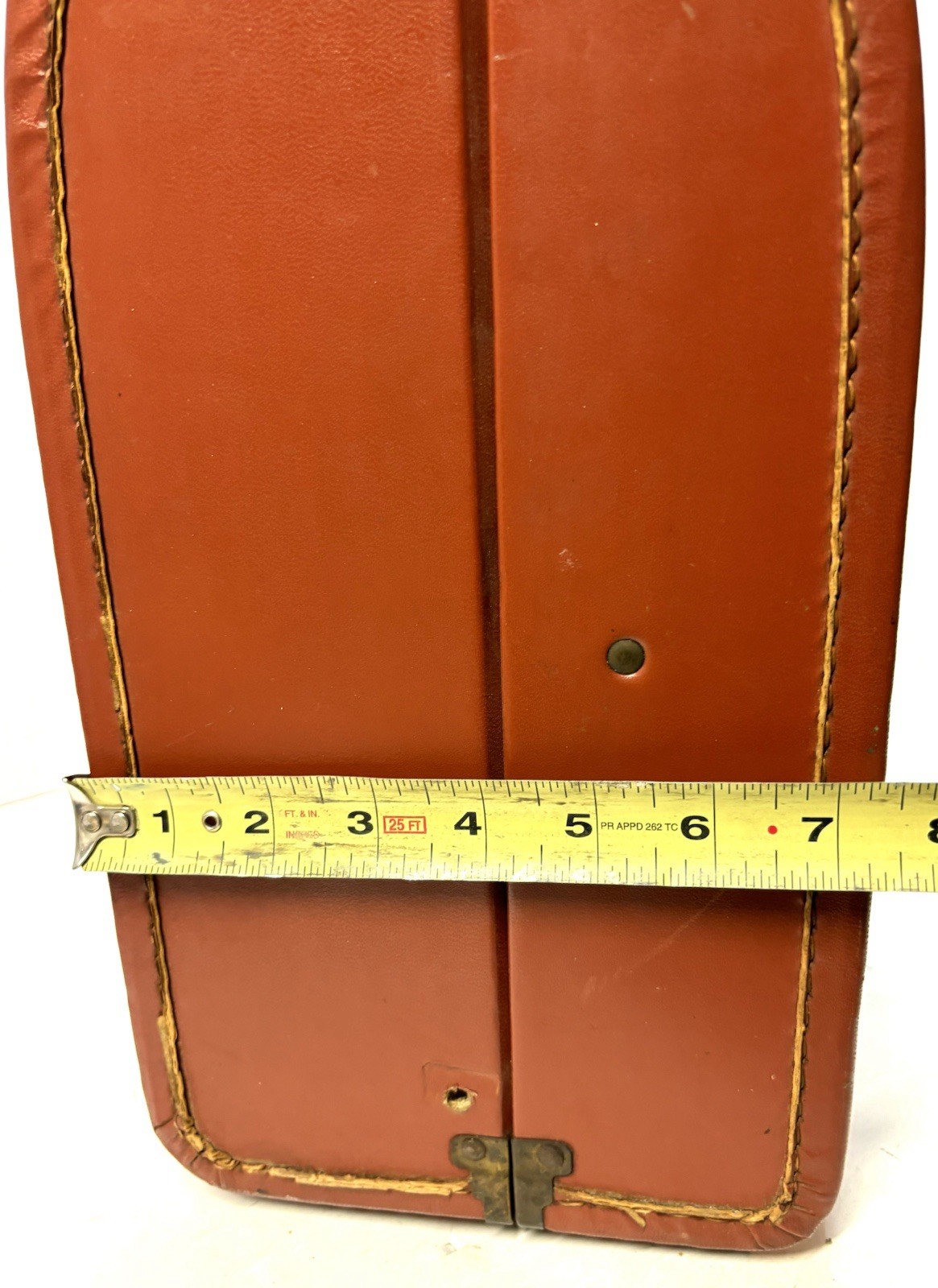 Vintage Brown Leather Luggage Briefcase Rigid Train Case Hard Shell