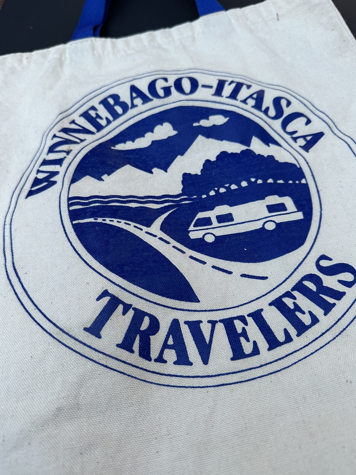 Vintage Winnebago Itasca Logo Travels Canvas Carrying Book Bag 15 X 10