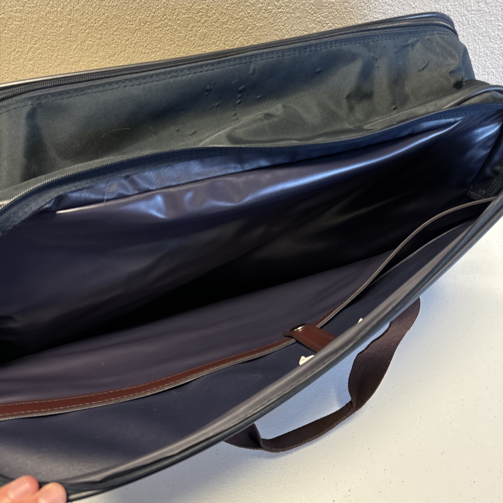 Vintage Samsonite Sidekicks 2 Business Attache Nylon Carry On Bag Leather Trim