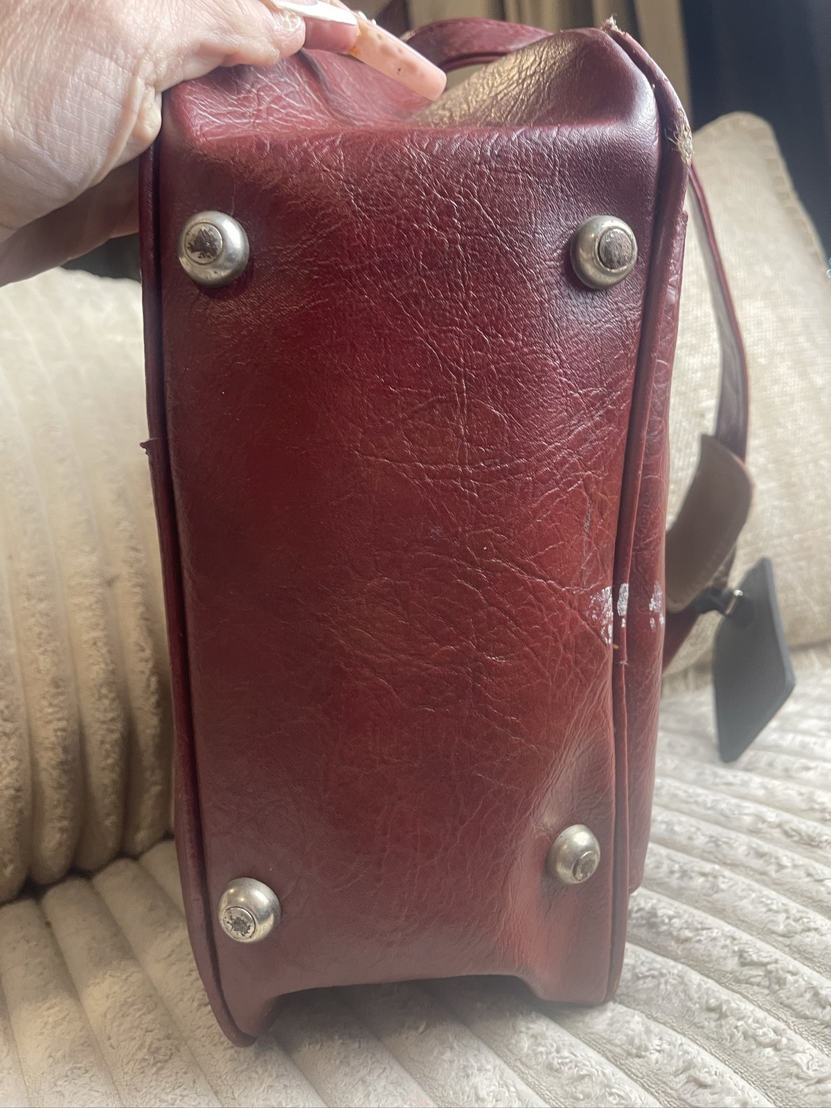 Samsonite Sonora Scandia Vintage Shoulder Bag Red Faux Leather