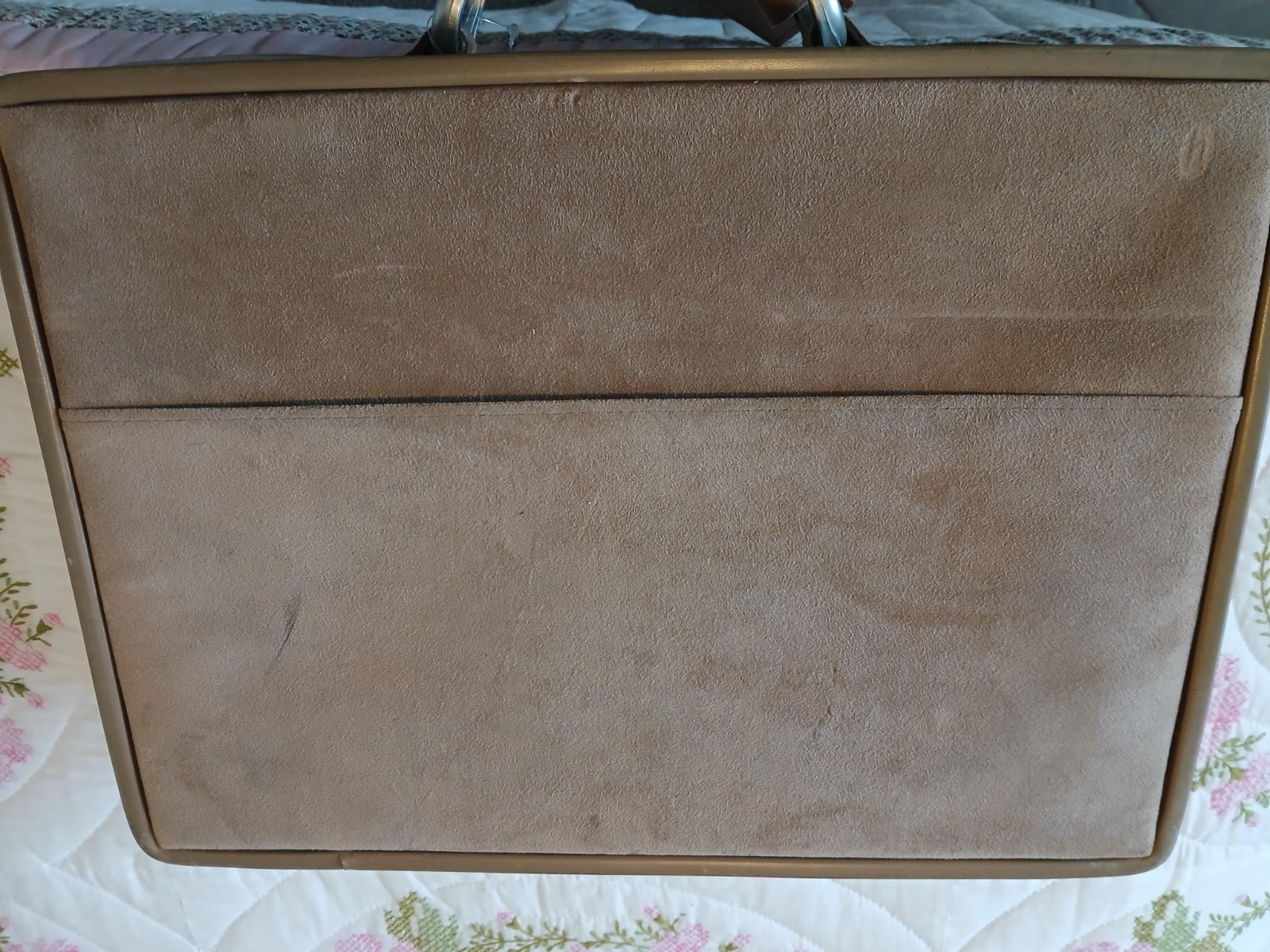 MEN’S VINTAGE HARTMAN HALSTON ULTRA SUEDE TAN TRAVEL CASE BRIEFCASE W/ KEYS