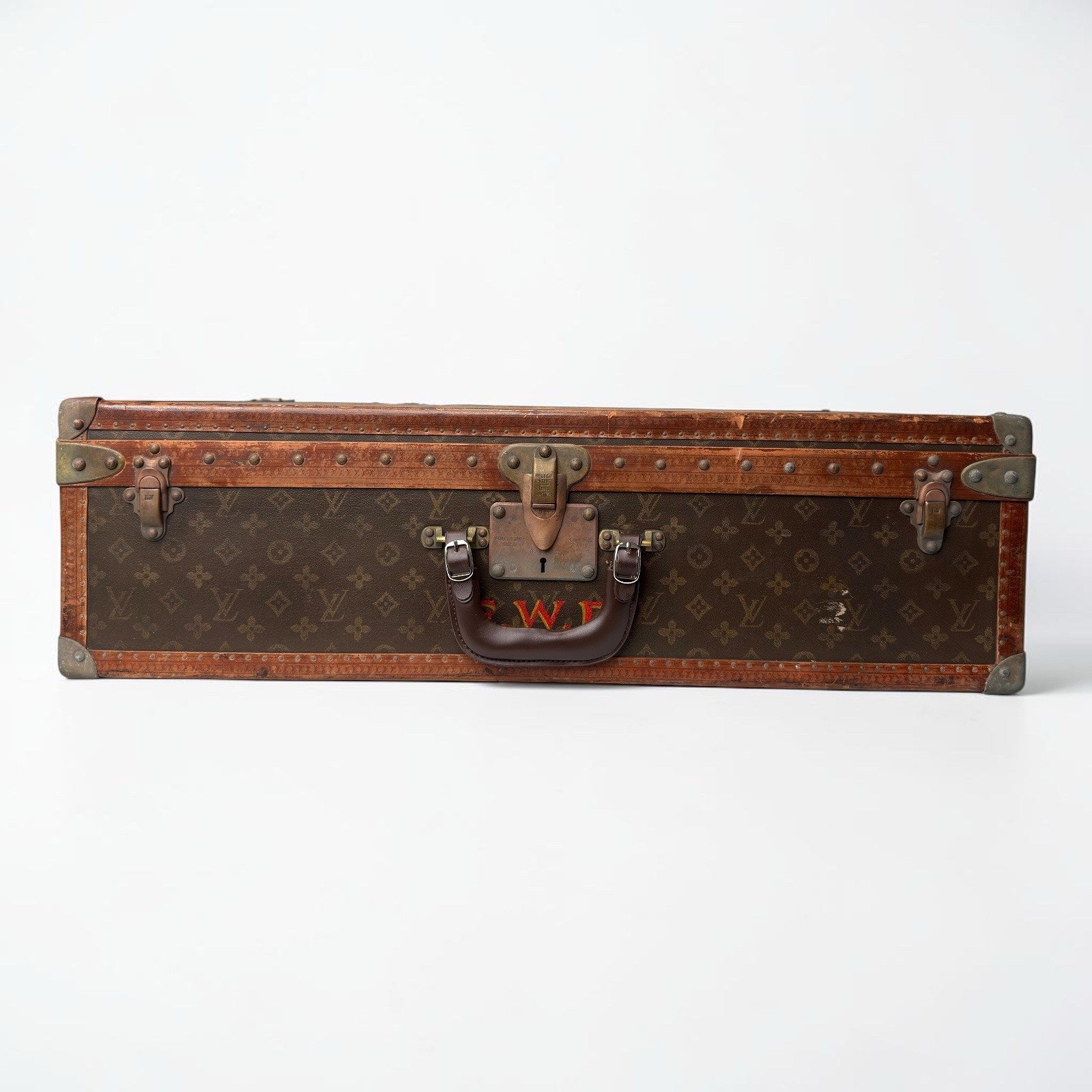 Antique Louis Vuitton Monogram Travel Trunk Suitcase W Insert Circa 1930s