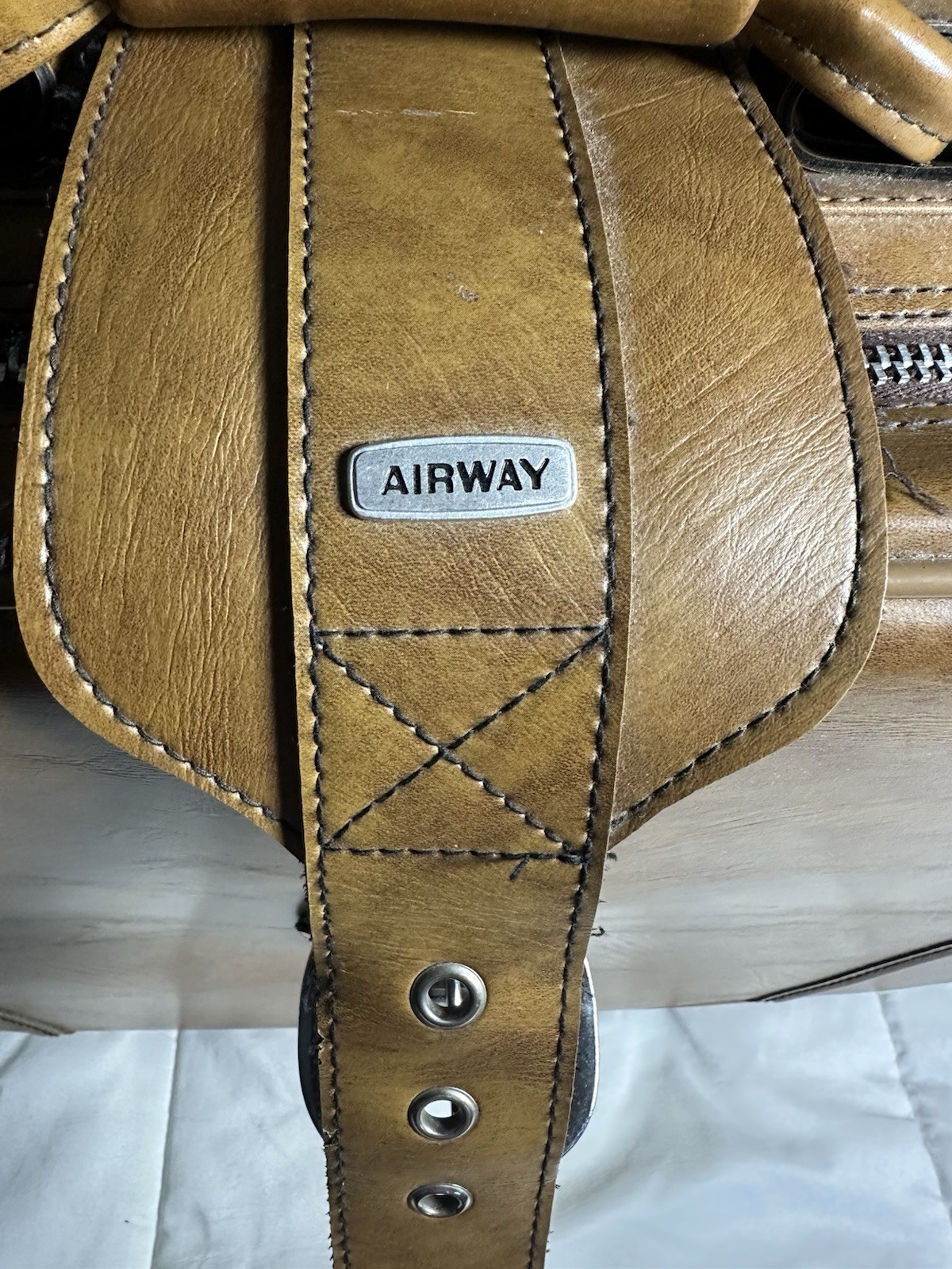 Airway Vintage Brown Faux Leather Garment Bag Suit Travel Carry On Luggage Brief
