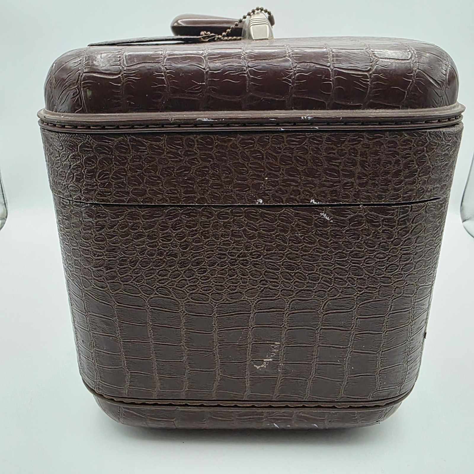 1970’s Vintage Wayfarer Silhouette Train Case Faux Alligator