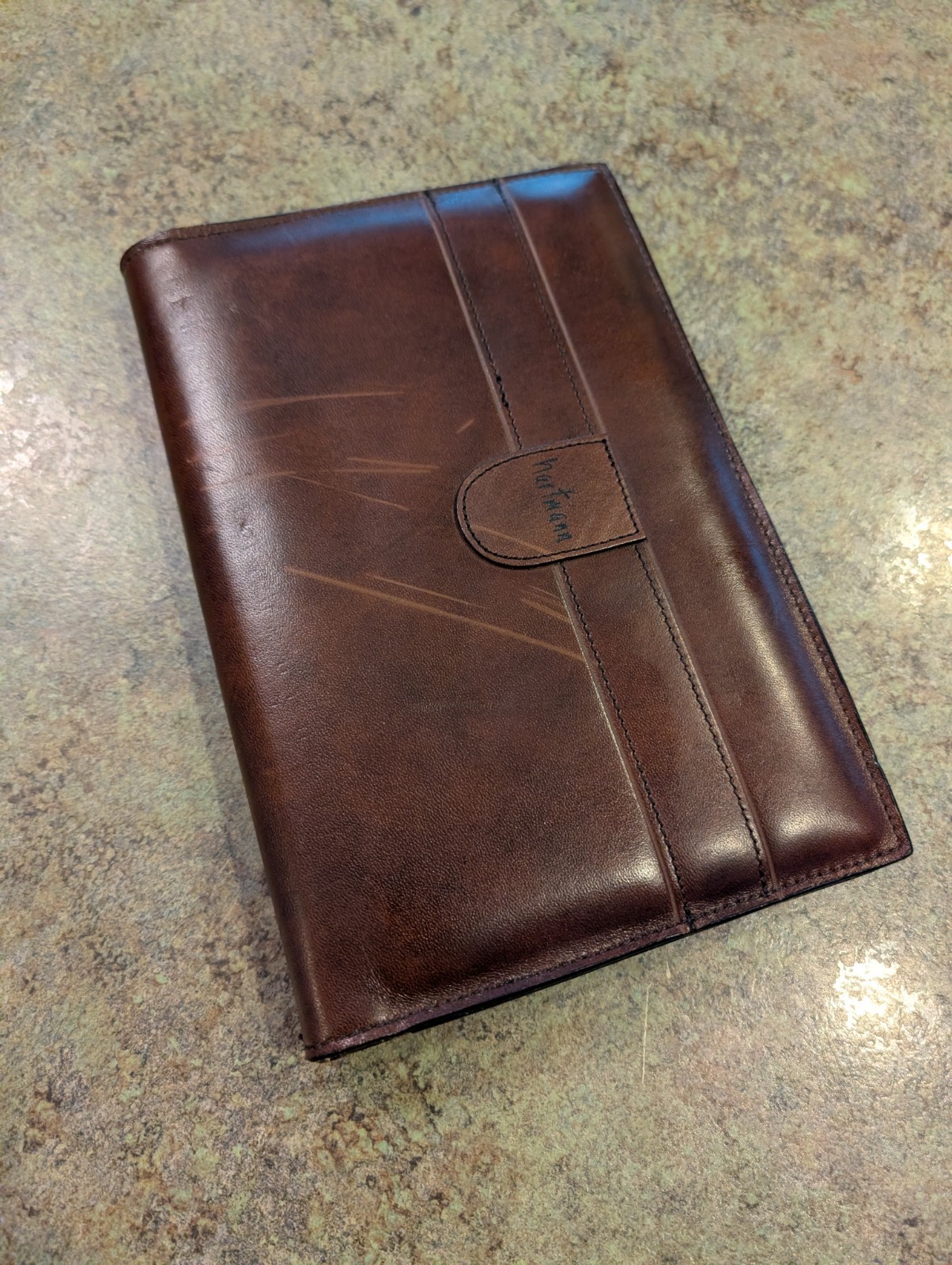 RARE Vtg Original HARTMANN LUGGAGE Leather Note Pad Notebook Accessory 8.75 X 6