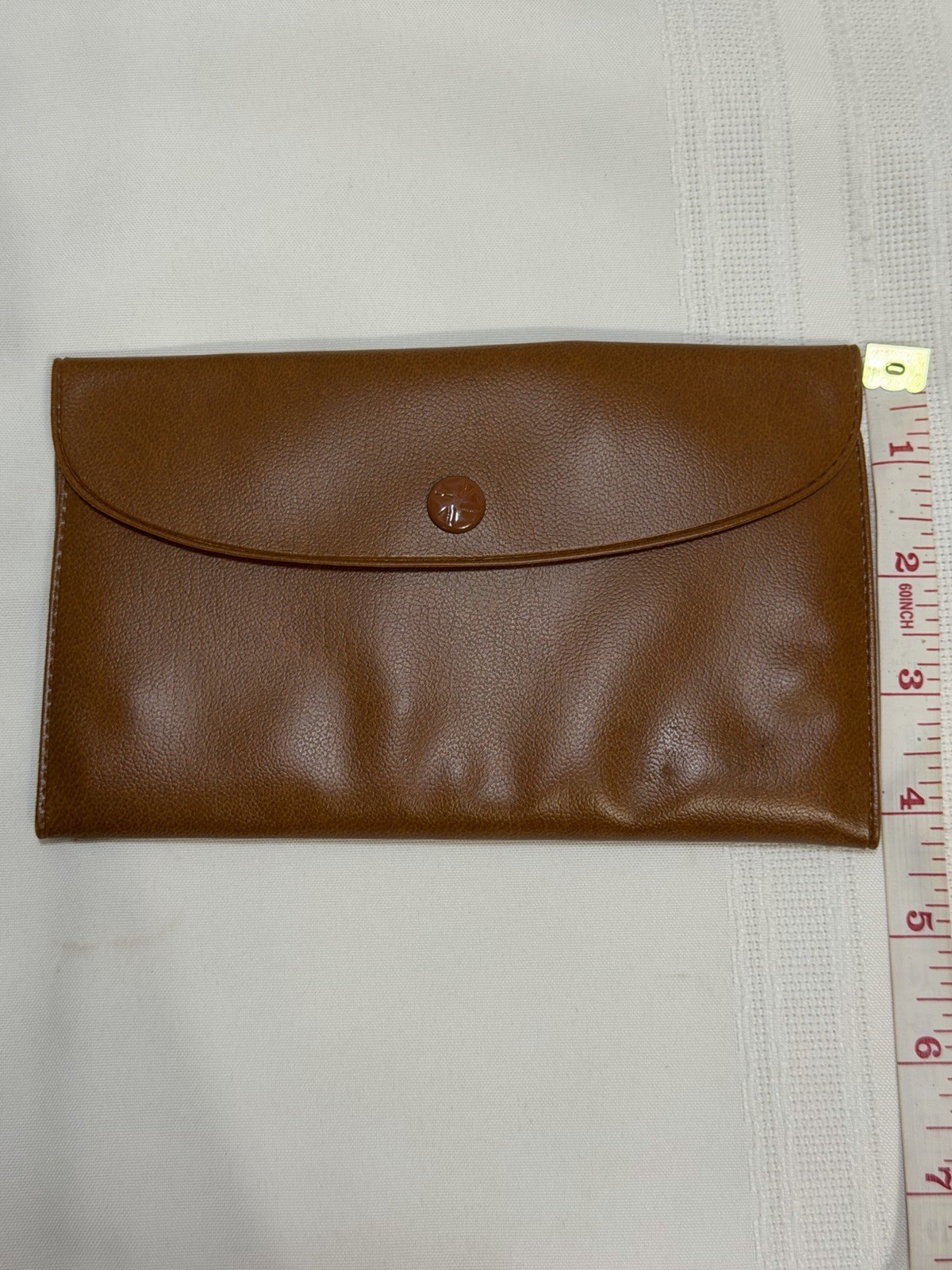 Vtg Samsonite 70s Travel Shoulder Bag Purse W/ Wallet Brown/Tan Faux Leather