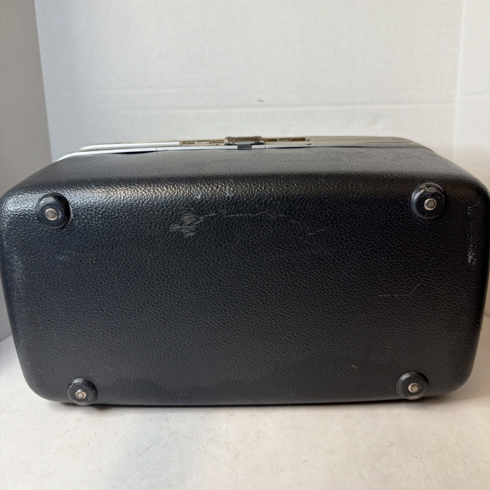Vintage Samsonite Train Hard Case Sears Courier Travel Dark Gray W/ Key & Tray
