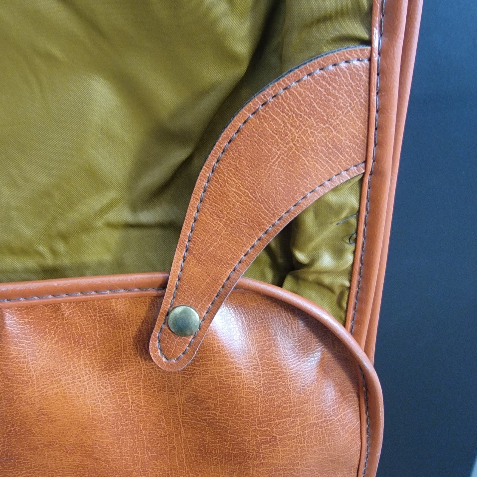 Vintage Airway Luggage Garment Bag Leather Trim Suit Carrier Travel Luggage