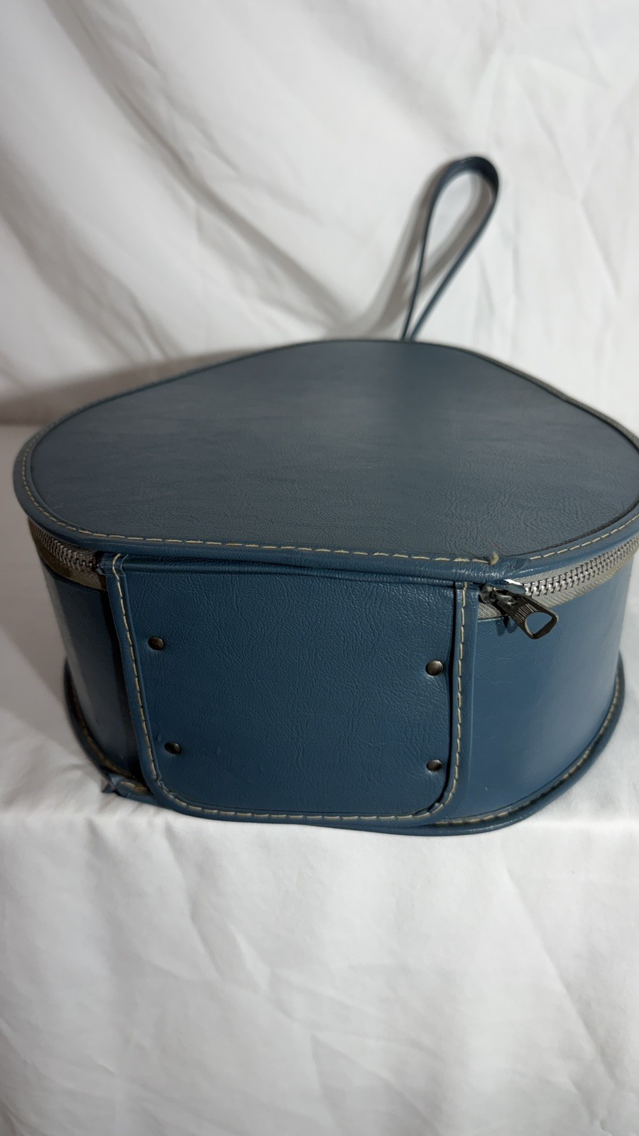 Vintage Mid-Century 3-Piece Luggage Hard Shell Suitcase Set In Blue (no key)