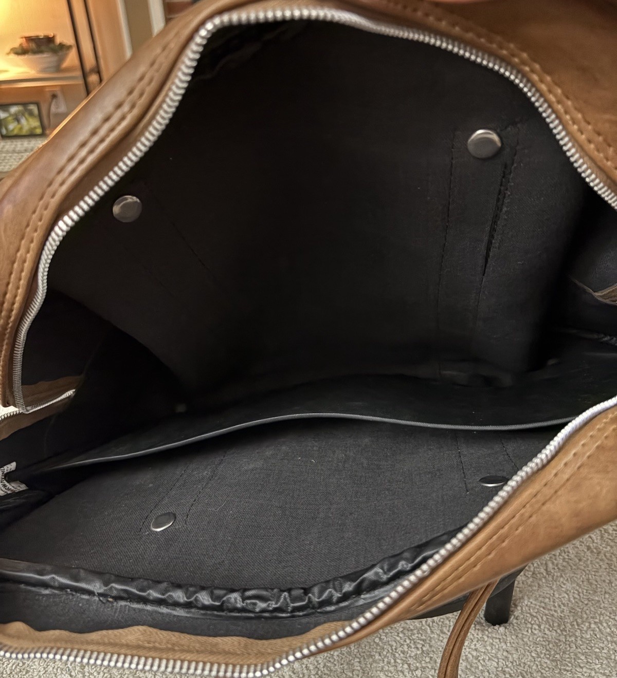 VTG Airway Reto Brown Leather Travel Bag/ Luggage – w/ Working Lock & 2 Keys!