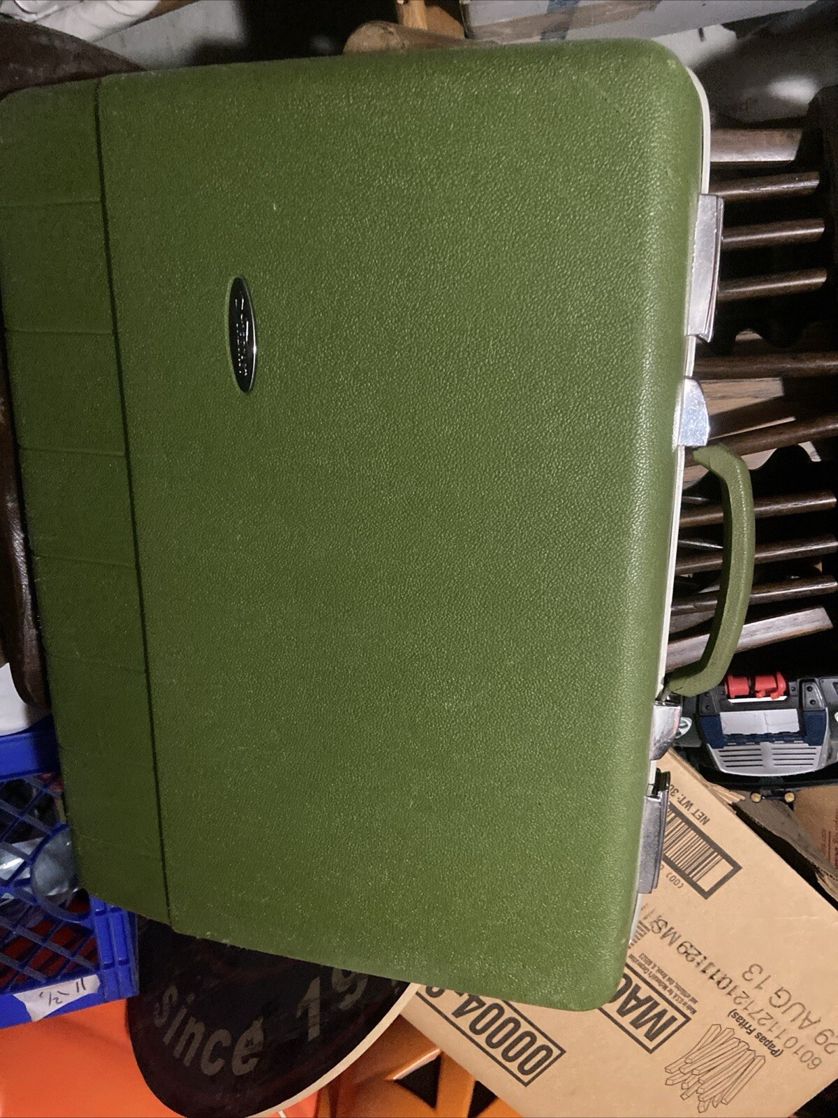 Vintage Sears Forecast Suitcase Green – Hard Case Luggage No Key