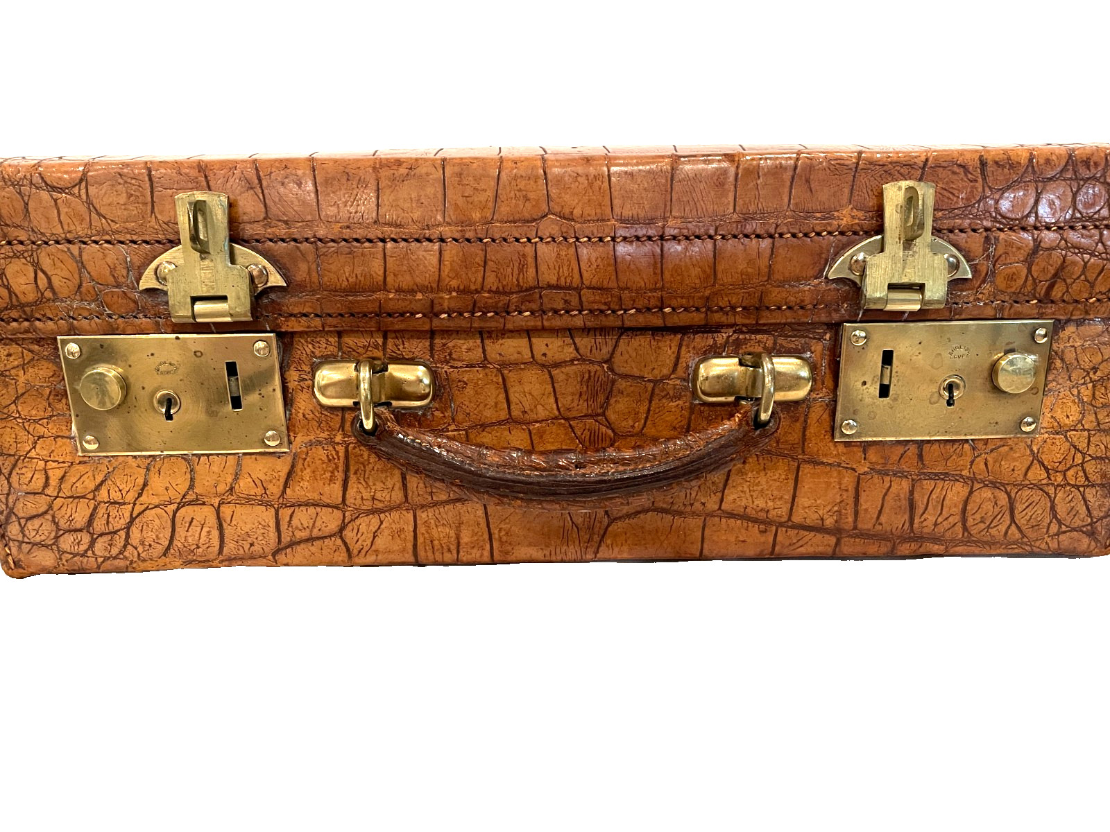 Rare Antique/Vintage Crocodile travel luggage by John Pound & Co, London