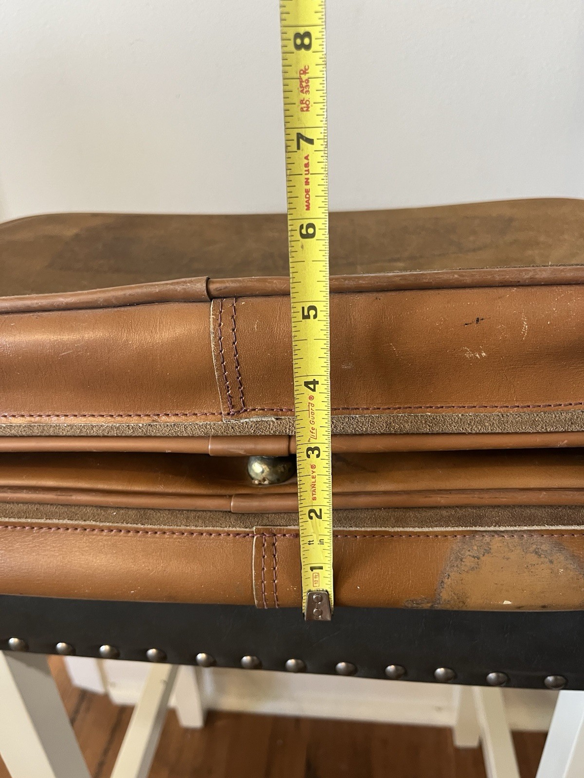 Vtg Harrison Leather Goods Corp. zip Grid satchel bag Suitcase Suede Briefcase