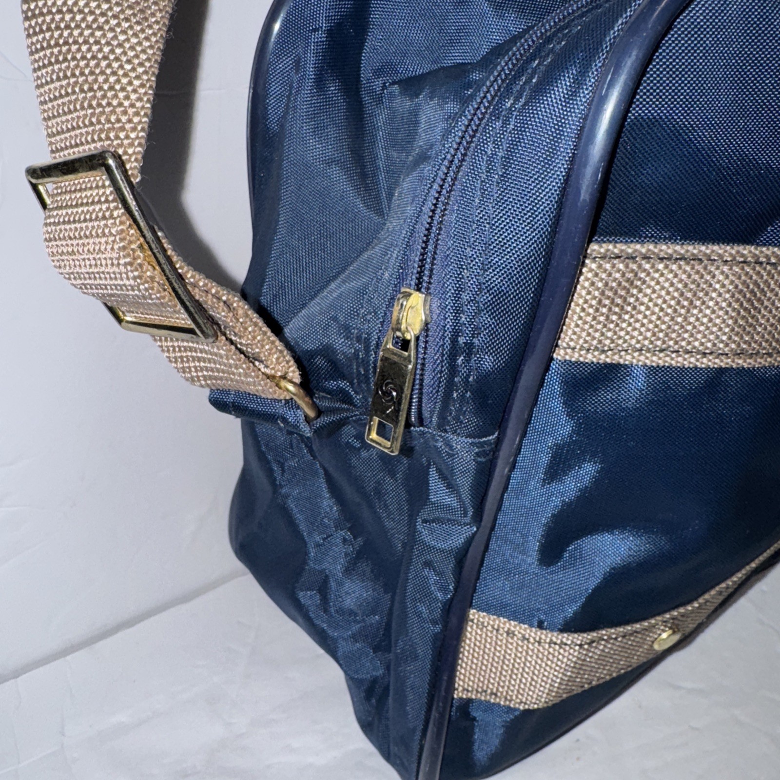 Vtg Samsonite Carrypak 78 Carry On Shoulder Messenger Bag Blue/Brown Pre Owned