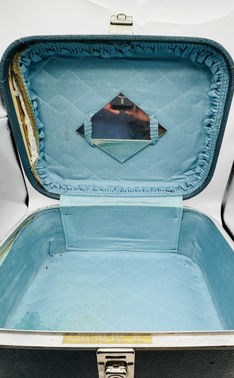 Vintage 1950/60s Blue Tour Lite By Neevel Hard Case Make Up Case W/ Key